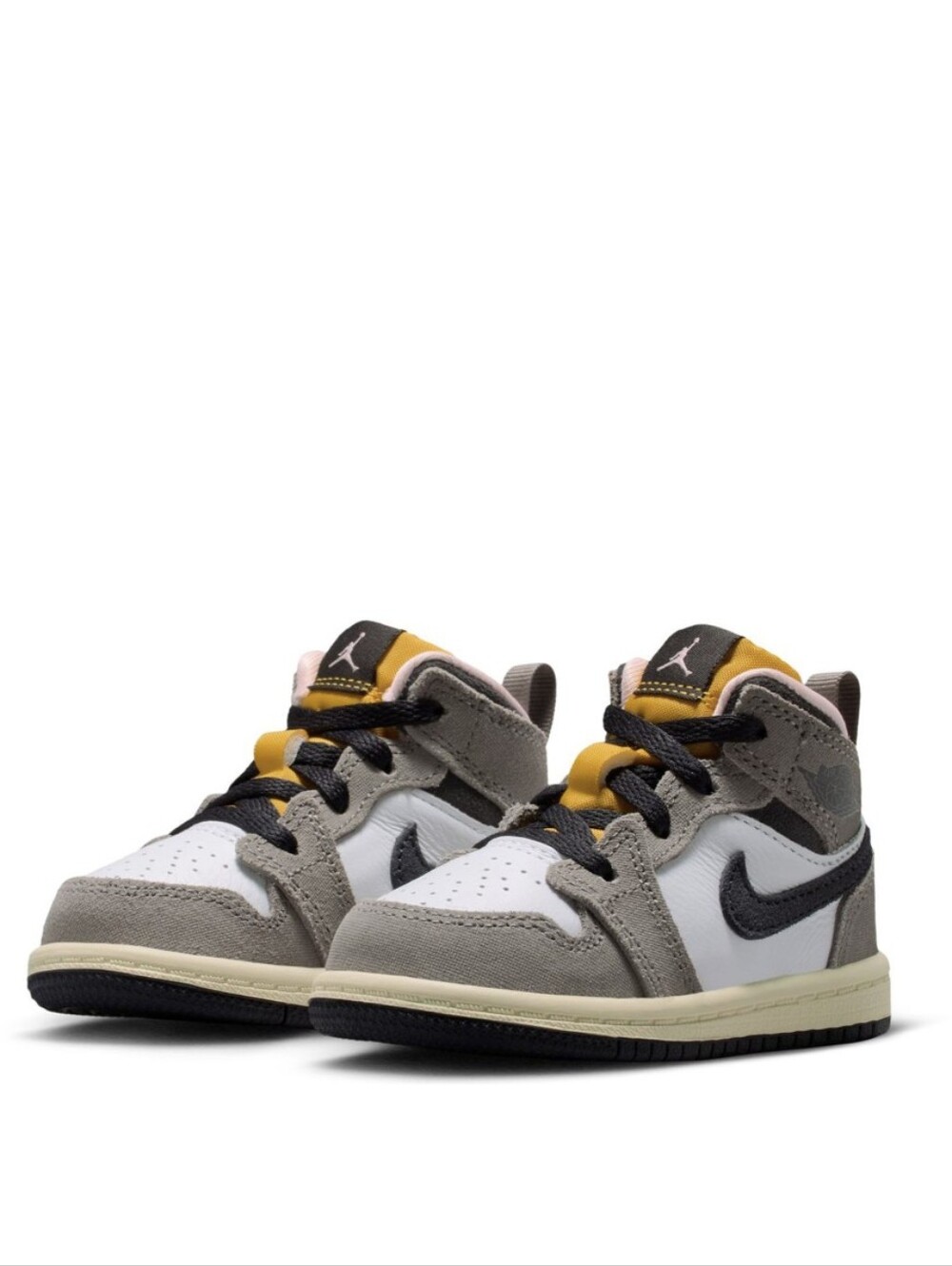 NEW Nike Toddler Jordan 1 Mid SE Leather Sneakers Size 3C White Grey HQ2012 100